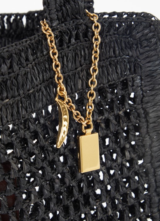 Chloé Summer Banana shopper van raffia - detail 6 zwart
