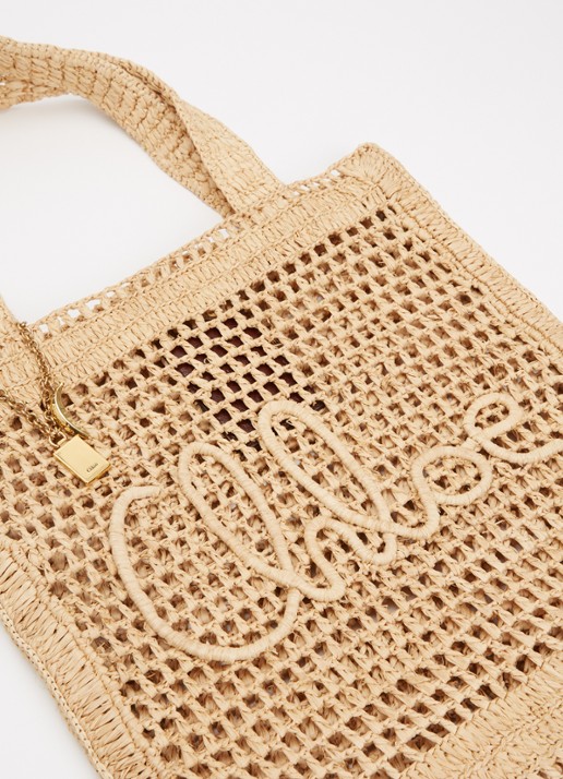 Chloé Summer Banana shopper van raffia - detail 3 beige