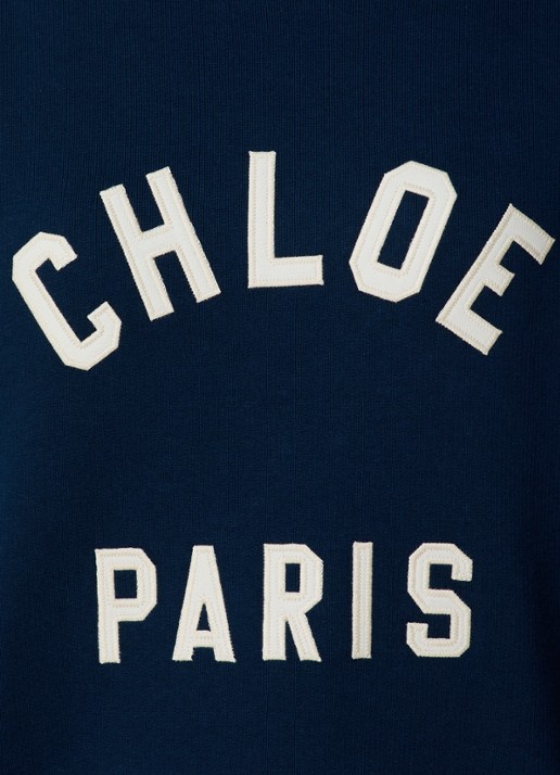 Chloé Sweater met logoprint - detail 8 donkerblauw