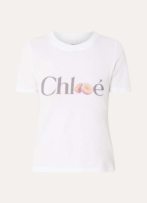 Chloé T-shirt met logoprint - voorkant wit