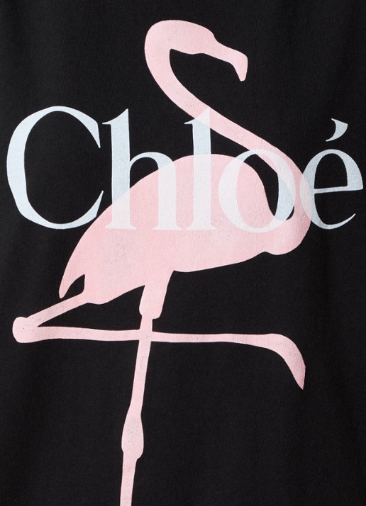 Chloé T-shirt met logoprint - detail 2 zwart