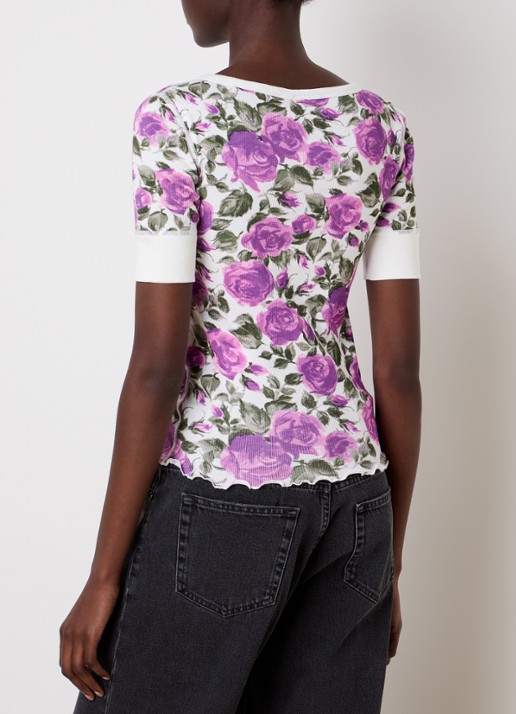Chloé Top met bloemenprint - achterkant 3 paars