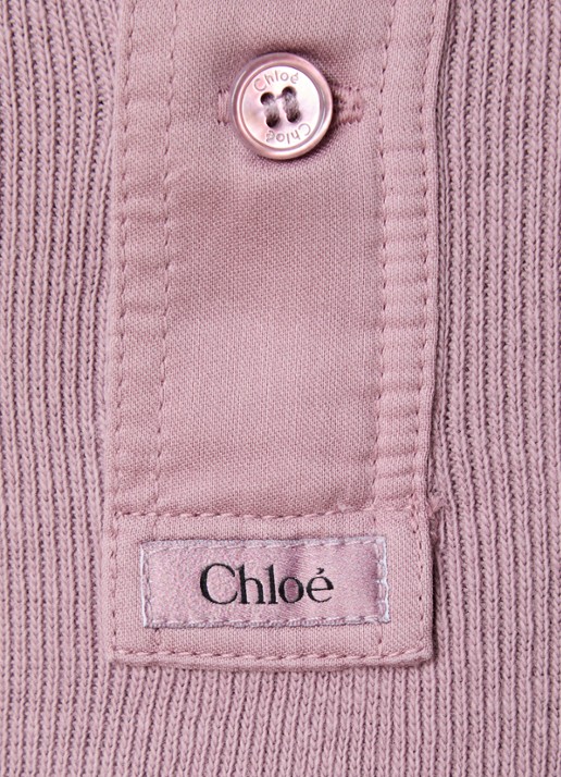 Chloé Top met ribstructuur - detail 5 oudroze