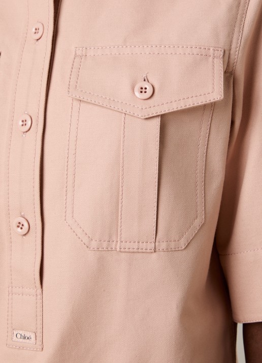 Chloé Tuniek met borstzakken en logo - detail 2 oudroze