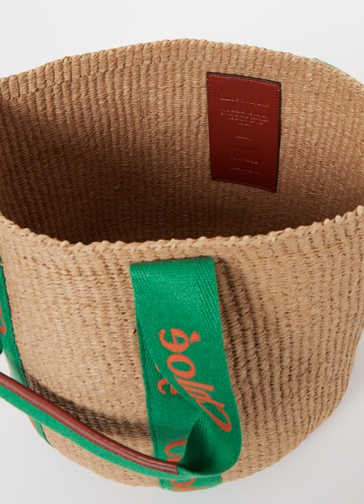 Chloé Woody shopper met logo - detail beige