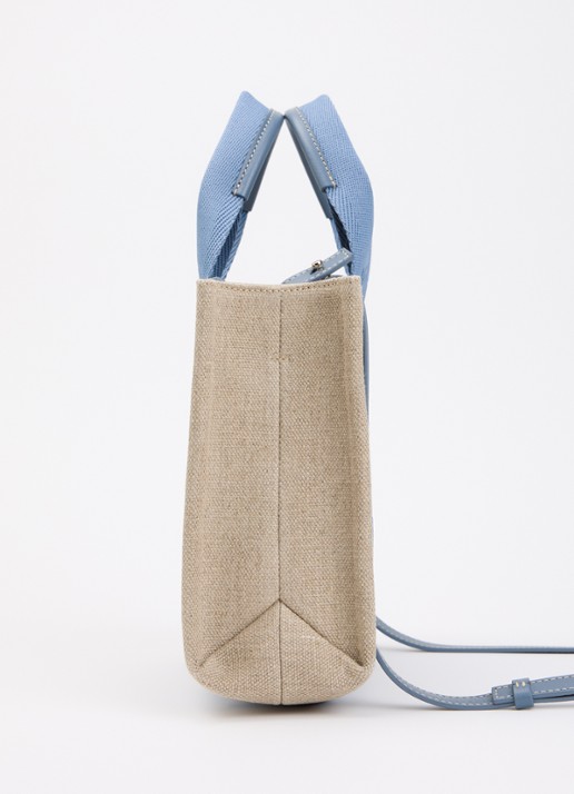 Chloé Woody Small handtas met kalfsleren details - detail 3 blauw