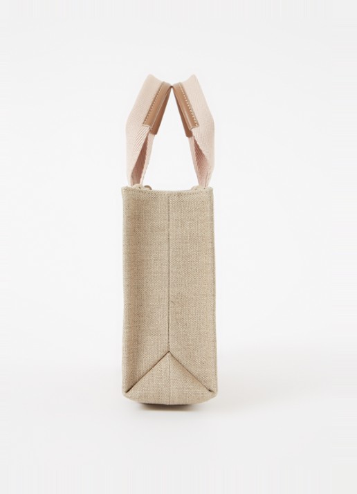 Chloé Woody Small handtas met kalfsleren details - detail 2 beige
