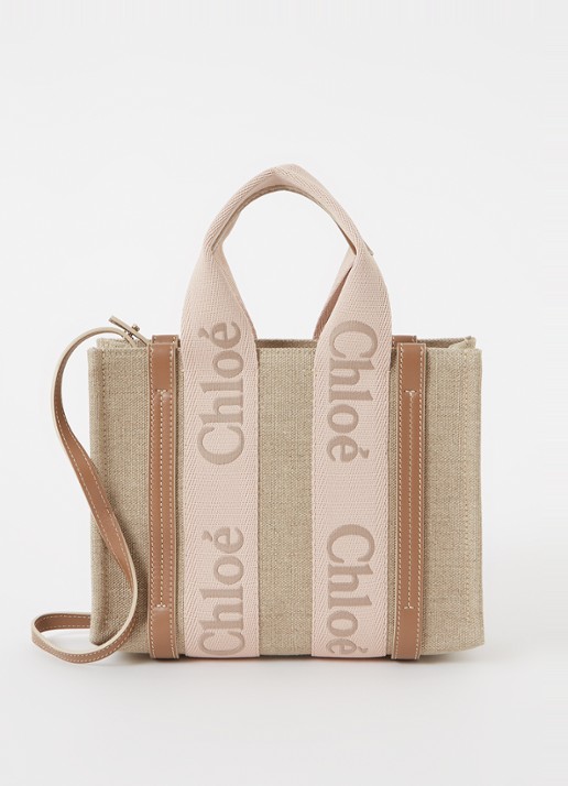 Chloé Woody Small handtas met kalfsleren details
