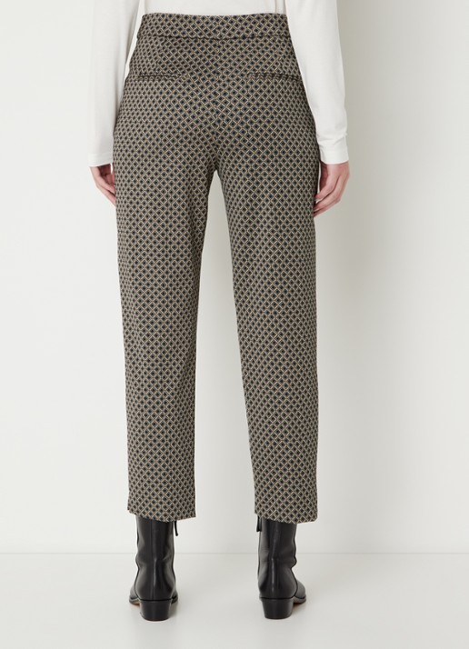 Cinque Cihennes high waist tapered fit pantalon met print  - achterkant donkerbeige