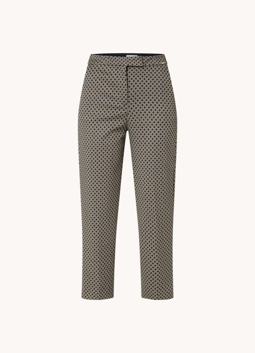 Cinque Cihennes high waist tapered fit pantalon met print  - voorkant 2 donkerbeige