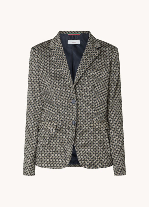 Cinque Cilarni blazer met print en schoudervulling - voorkant 4 donkerbeige