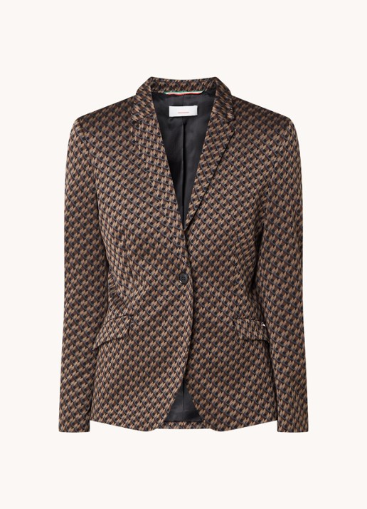 Cinque Cileon blazer met schoudervulling en print - voorkant 2 bruin