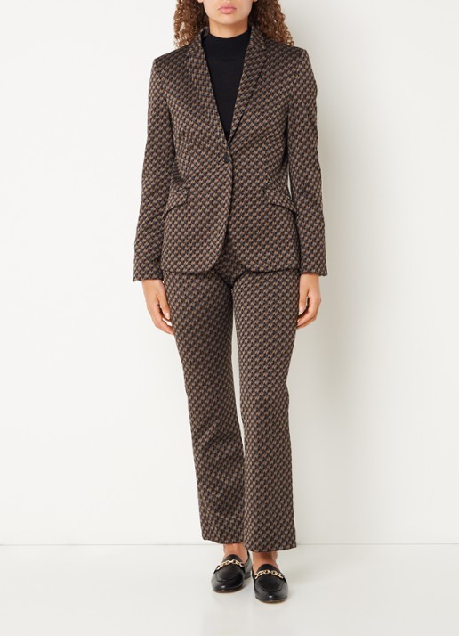 Cinque Cileon blazer met schoudervulling en print - voorkant 3 bruin
