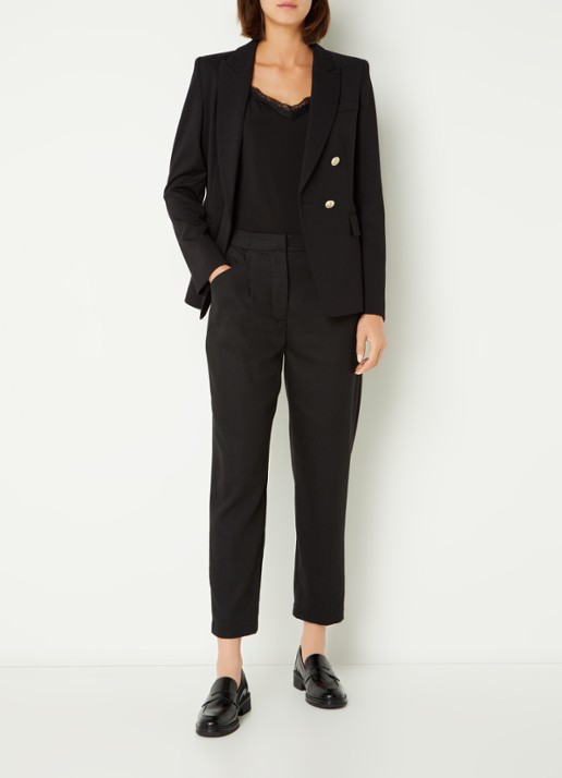 Cinque Cililly double-breasted blazer met klepzakken  - voorkant 4 zwart