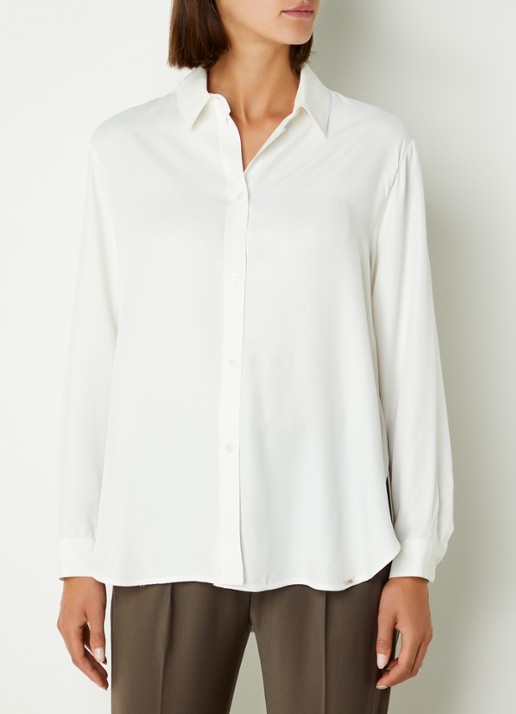 Cinque Ciparis blouse van satijn  - detail 3 wit