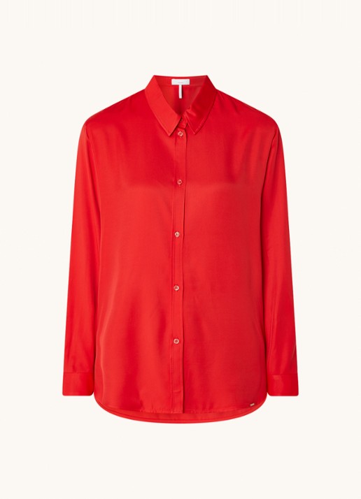Cinque Ciparis blouse van satijn  - voorkant 3 rood