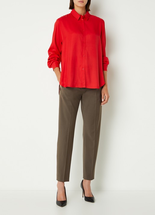Cinque Ciparis blouse van satijn  - voorkant 4 rood