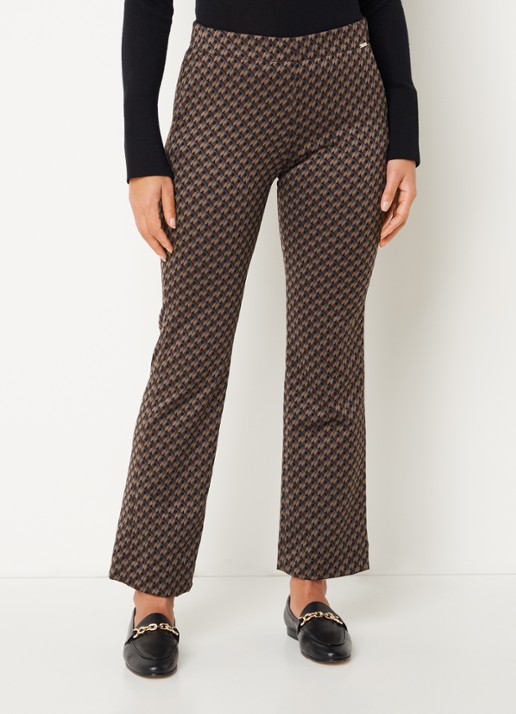 Cinque Cisilhouetta mid waist cropped flared fit broek met print