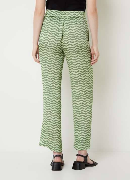 CINQUE Cisleep high waist loose fit palazzobroek met print - achterkant groen