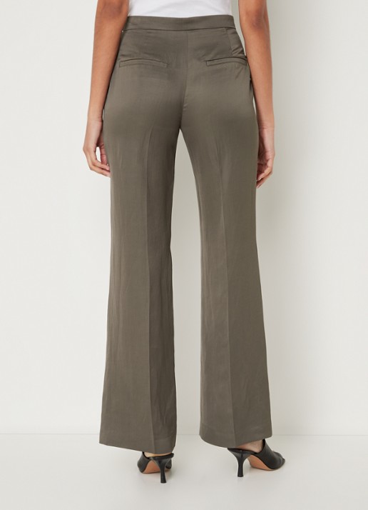 CINQUE Cisong high waist wide fit pantalon in linnenblend - achterkant donkergrijs
