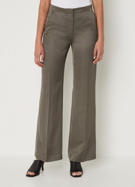 Cinque Cisong high waist wide fit pantalon in linnenblend
