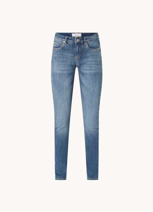 CINQUE Cisun mid waist skinny jeans in gekleurde wassing  - voorkant indigo