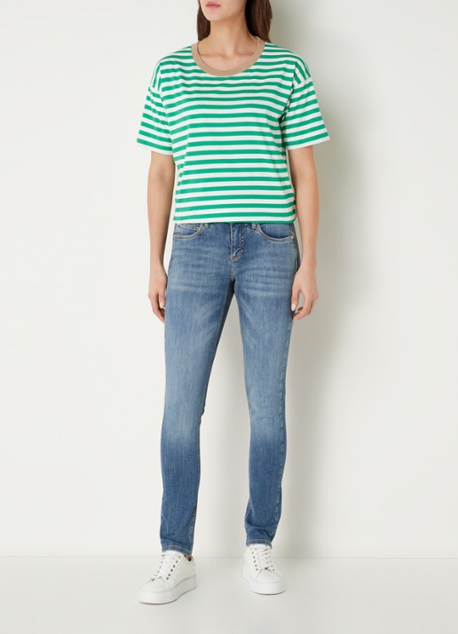 CINQUE Cisun mid waist skinny jeans in gekleurde wassing  - voorkant 2 indigo