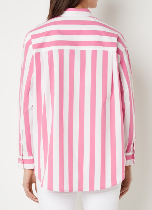 CINQUE Citarina blouse met streepprint  - achterkant 2 roze