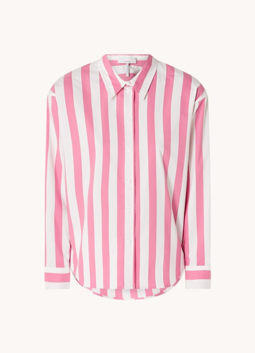 CINQUE Citarina blouse met streepprint  - voorkant 3 roze