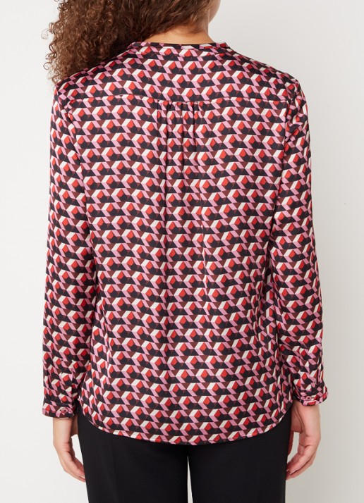 Cinque Citaube tuniek van satijn met grafische print  - achterkant 3 roze
