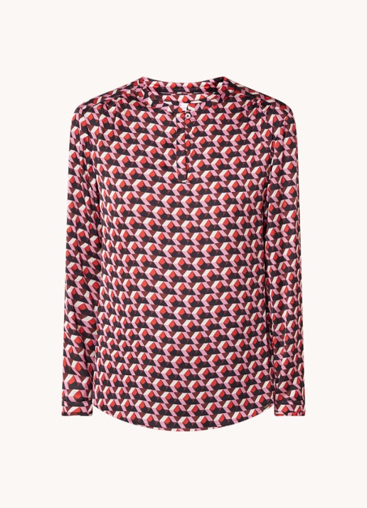 Cinque Citaube tuniek van satijn met grafische print  - voorkant 4 roze