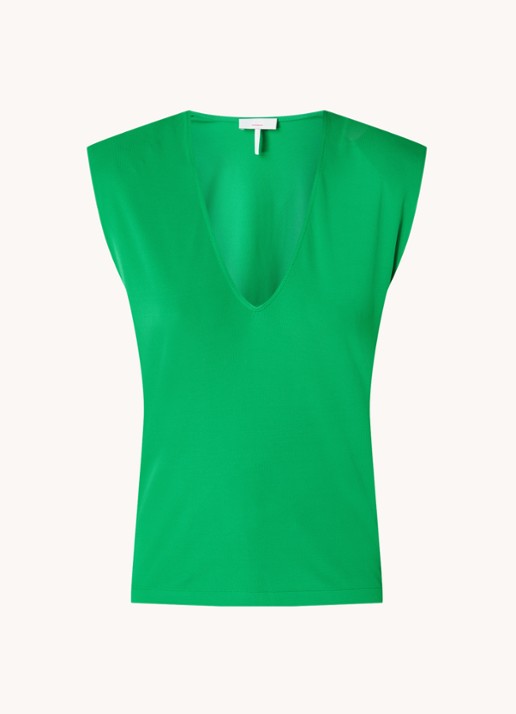 CINQUE Citever mouwloze top met schoudervulling - voorkant 2 groen
