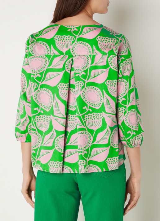 CINQUE Cithalo tuniek van  katoen met bloemenprint - achterkant 2 groen