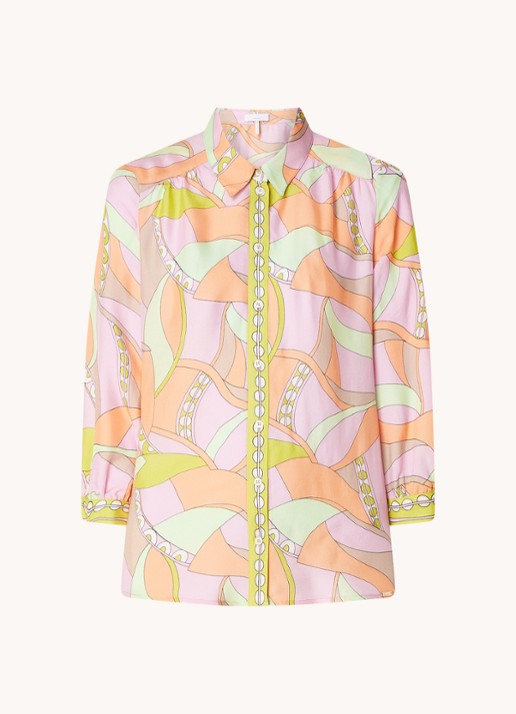 CINQUE Citill blouse met grafische print - voorkant 3 lichtroze
