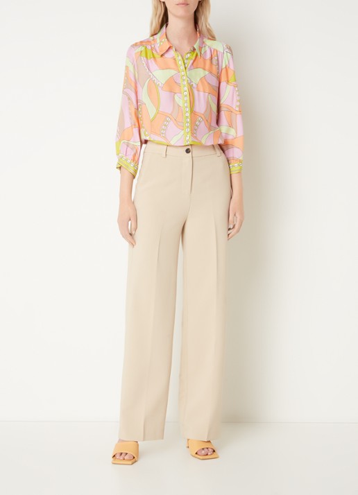 CINQUE Citill blouse met grafische print - voorkant 4 lichtroze