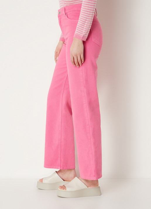 CINQUE High waist cropped wide leg jeans met gekleurde wassing  - detail 5 roze