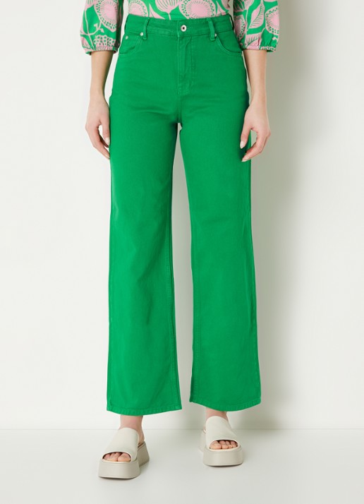 Cinque High waist cropped wide leg jeans met gekleurde wassing