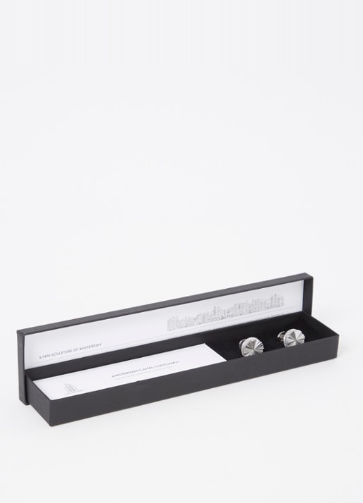 City Cufflinks Amsterdam Canal manchetknopen van zilver - voorkant 4 zilver