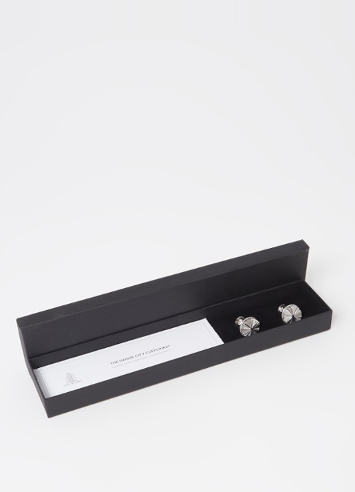 City Cufflinks The Hague City manchetknopen van zilver - voorkant 2 zilver