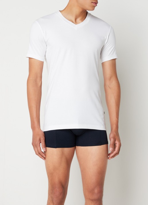 Claesen's 2-pack T-shirts met V-hals - voorkant 3 wit
