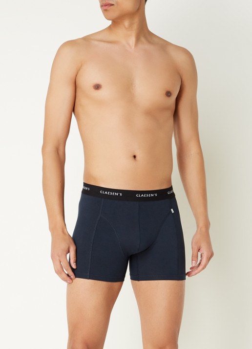 Claesen's Boston boxershorts in uni in 2-pack - voorkant 4 donkerblauw