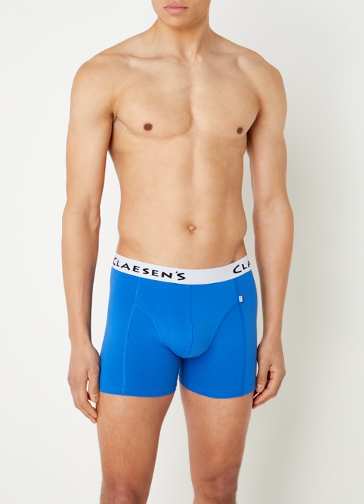 Claesen's Boston boxershorts met logoband in 3-pack - voorkant 3 kobaltblauw