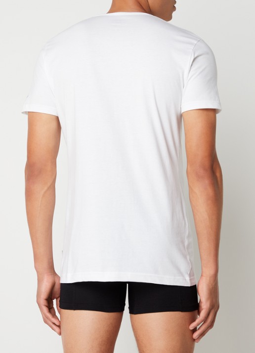 Claesen's Slim fit T-shirt in 2-pack - achterkant 4 wit