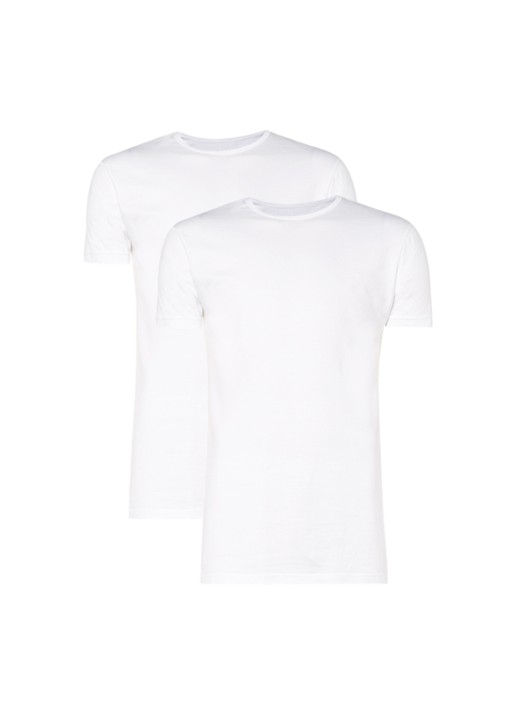Claesen's Slim fit T-shirt in 2-pack - voorkant wit
