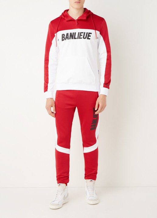 Clan de Banlieue 3D trainingspak met logoprint - detail steenrood