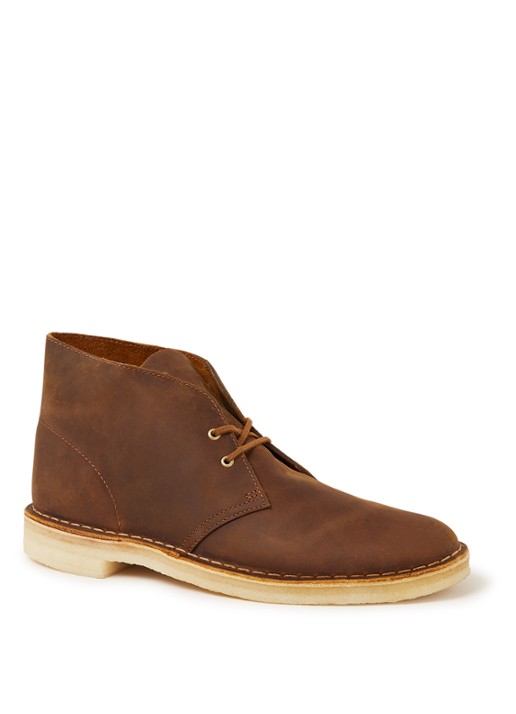 Clarks Desert boot van gewaxt leer - voorkant 4 kastanjebruin