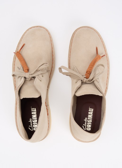 Clarks Originals Desert veterschoen van suède - detail 3 beige