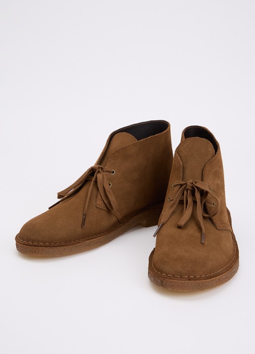 Clarks Originals Desert veterschoen van suède - detail 3 cognac