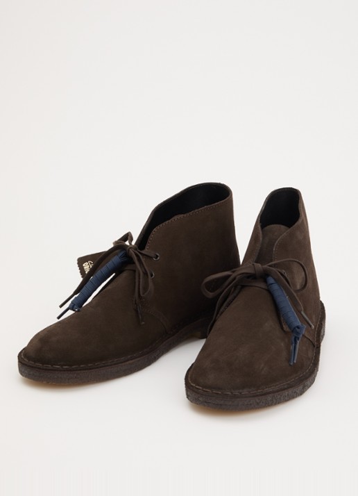 Clarks Originals Desert veterschoen van suède - detail 3 donkerbruin