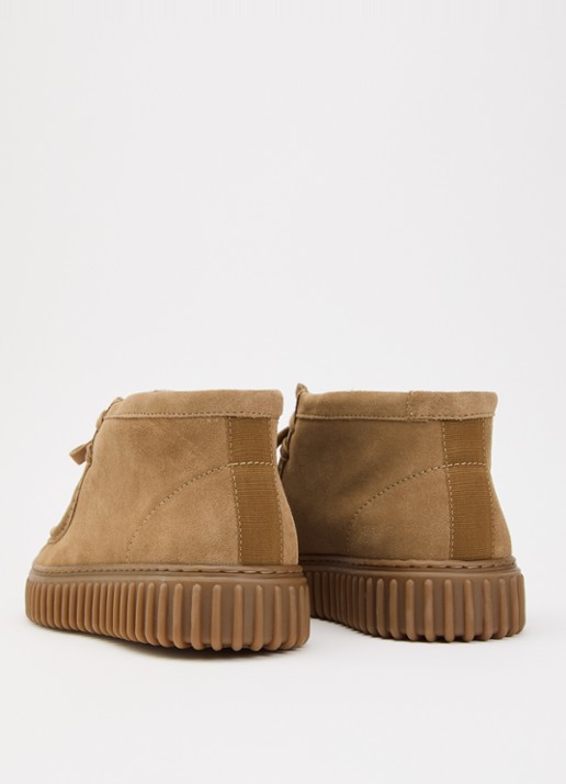 Clarks Originals Torhill Hi veterschoen van suède - achterkant 4 zand